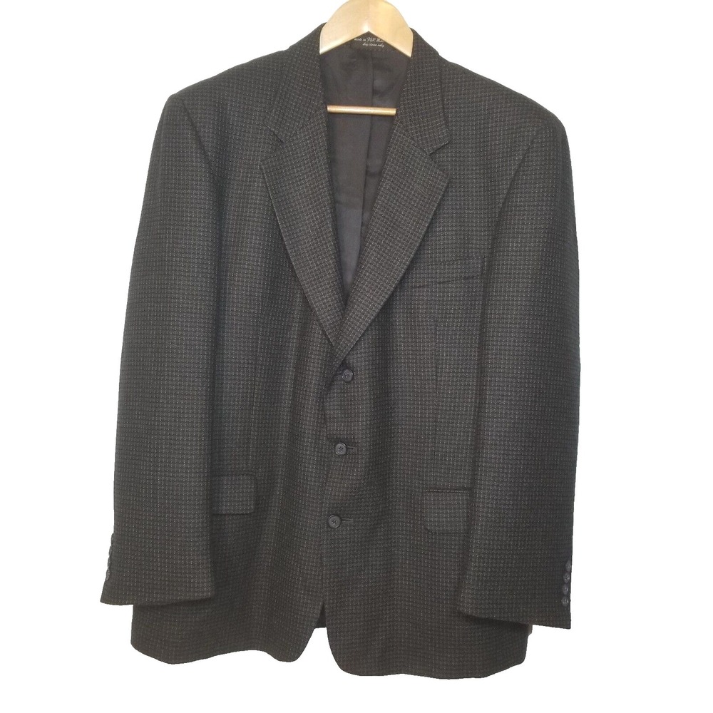 Gianfranco Ruffini Italy 100% Lambswool 3 Button Dark Gray Blazer‎ 44R
